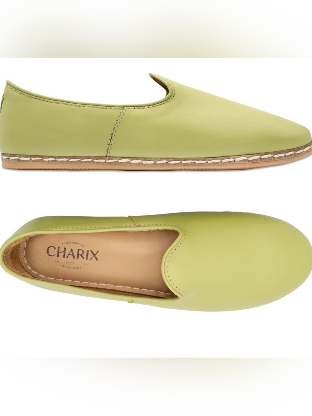 CHARIX Olive Green Slip-On Comfort Flats